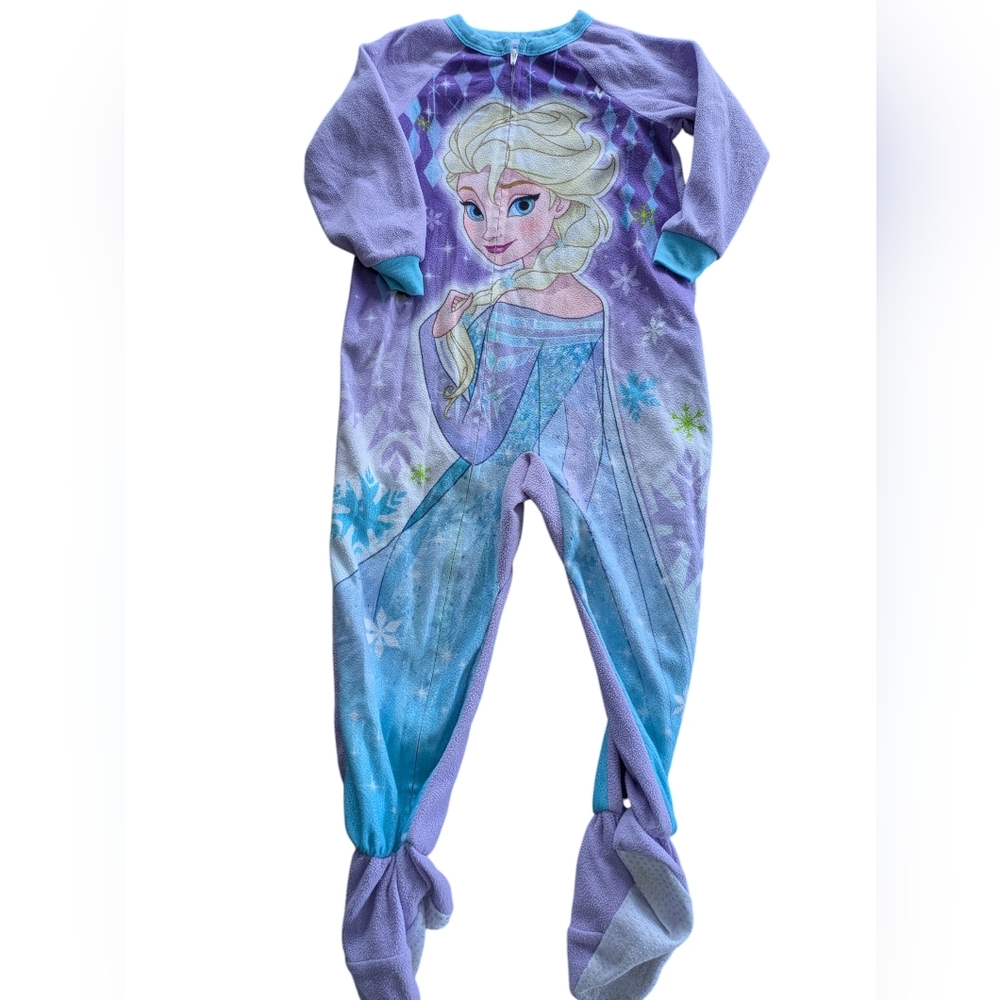 Disney Frozen Kids One Piece Footie - Purple and Blue